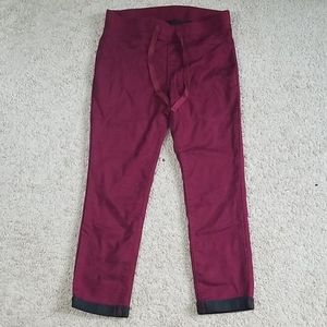 Red and black cuffed pants